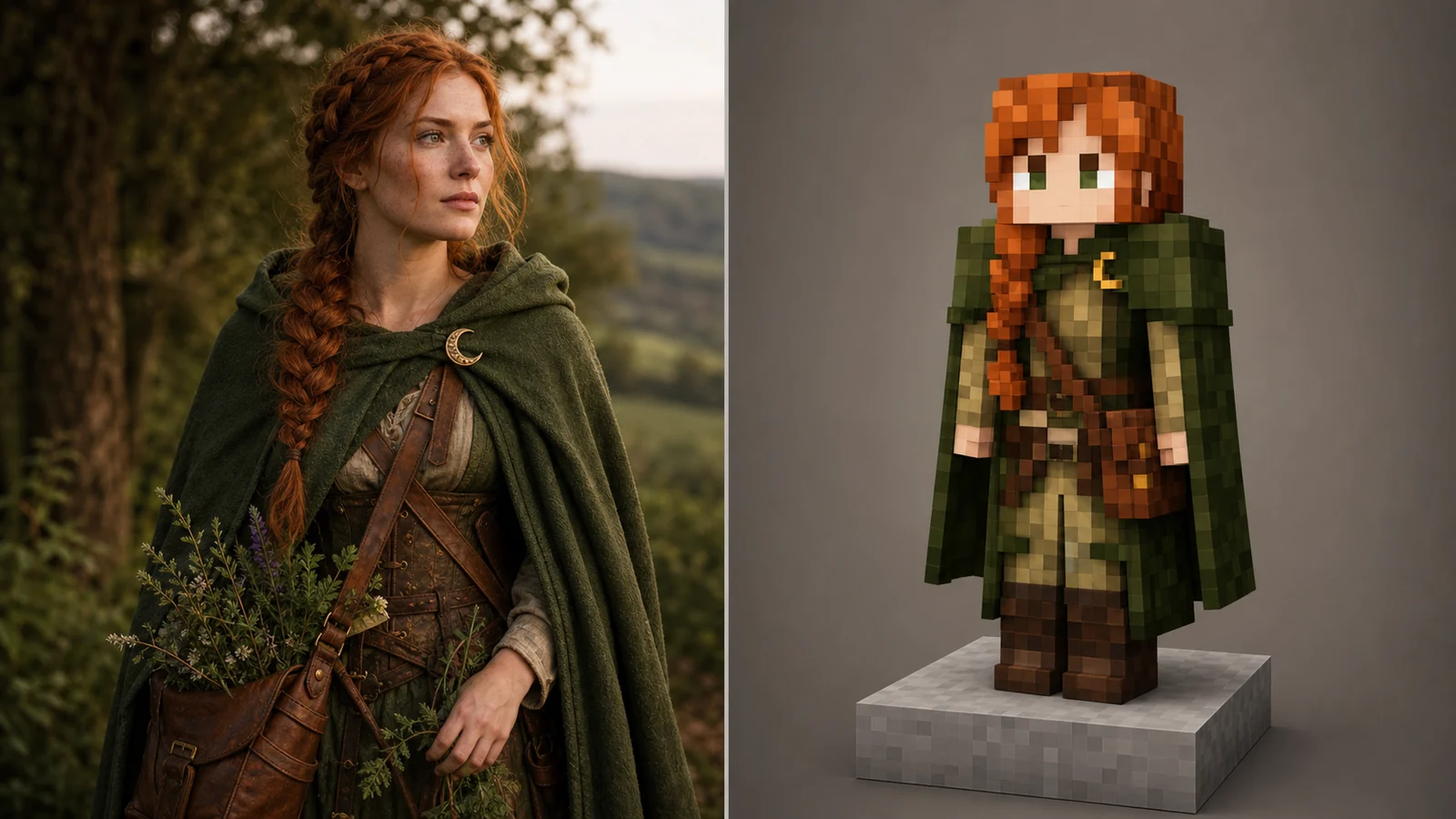 Make a minecraft skin generator ai result without copying IP