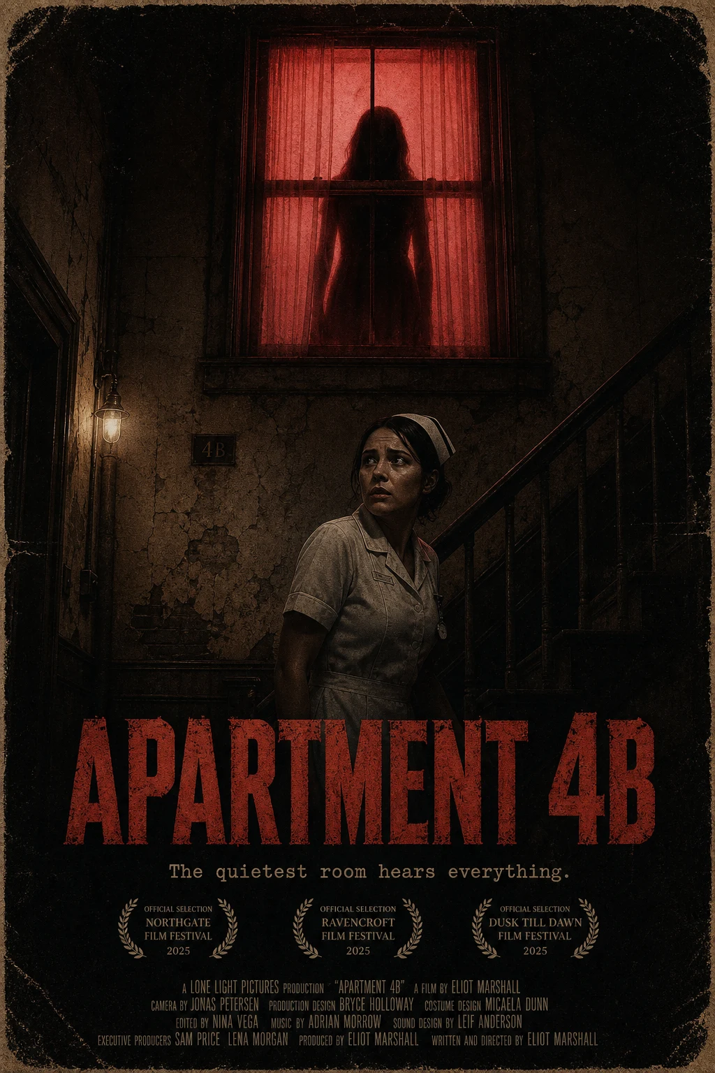 AI movie poster generator example for the fictional desert noir poster Motel Sunburn