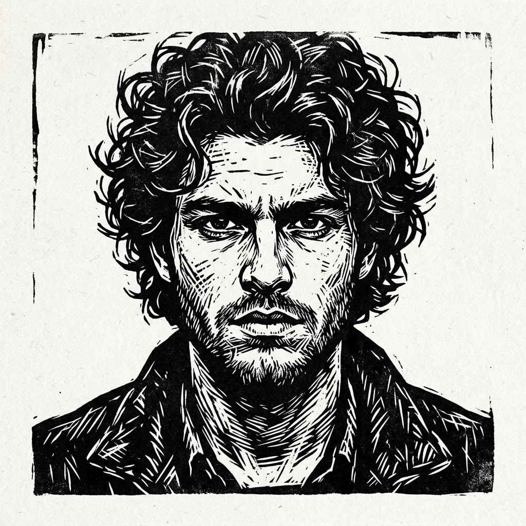 Bold Woodcut Engraving Portrait — High Contrast preview image on nana img