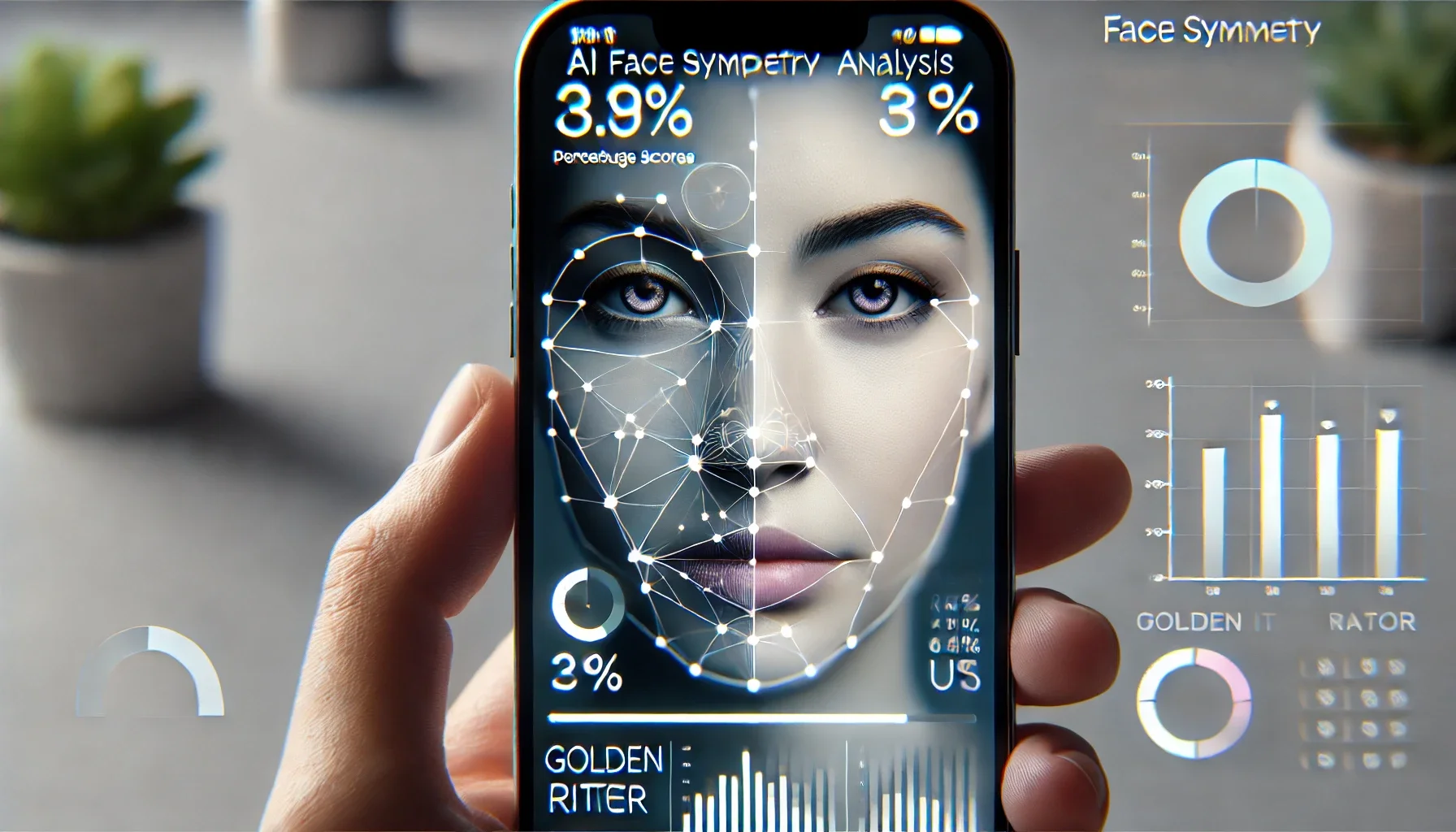 nana img symmetrical face test examining jawline and chin symmetry with contour analysis