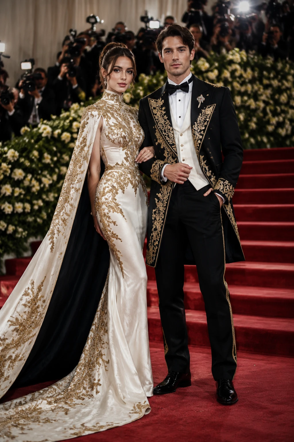 Met Gala Couple Portrait — Coordinated Looks