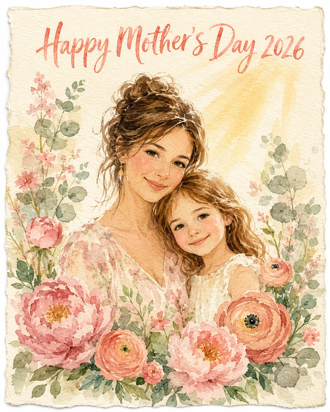 Watercolor Mother's Day Card Prompt — Hand-Painted Look