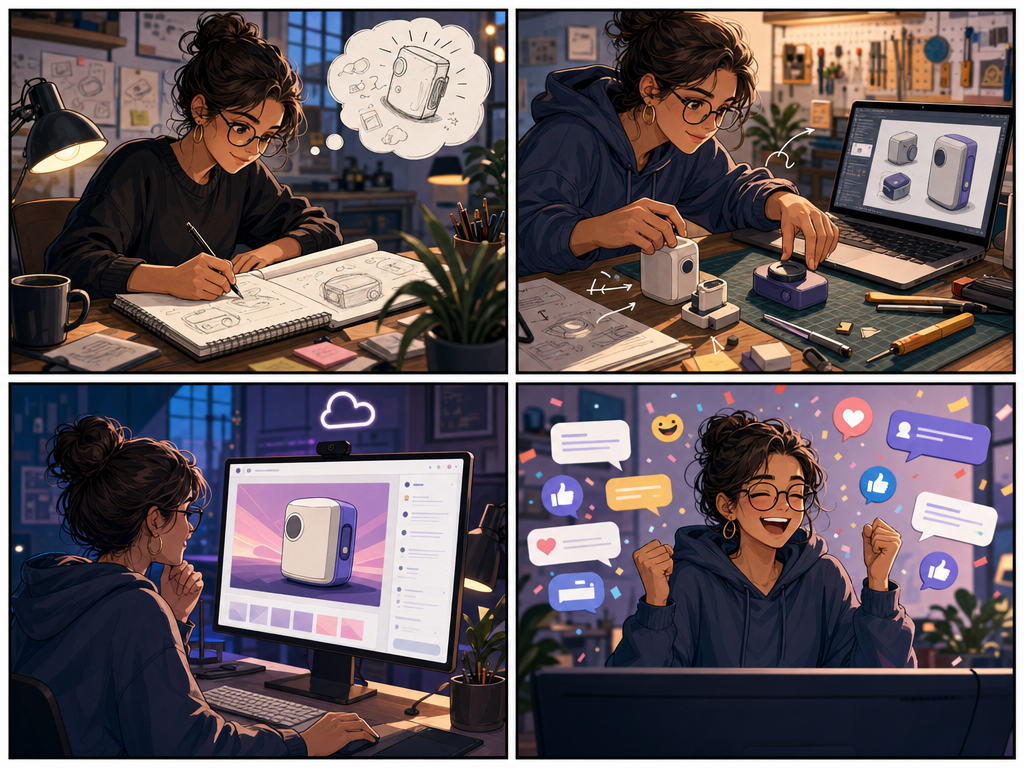 Product launch story generated as a comic page