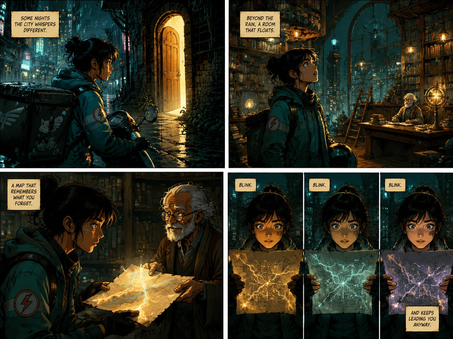 Prompt to comic generated comic page example