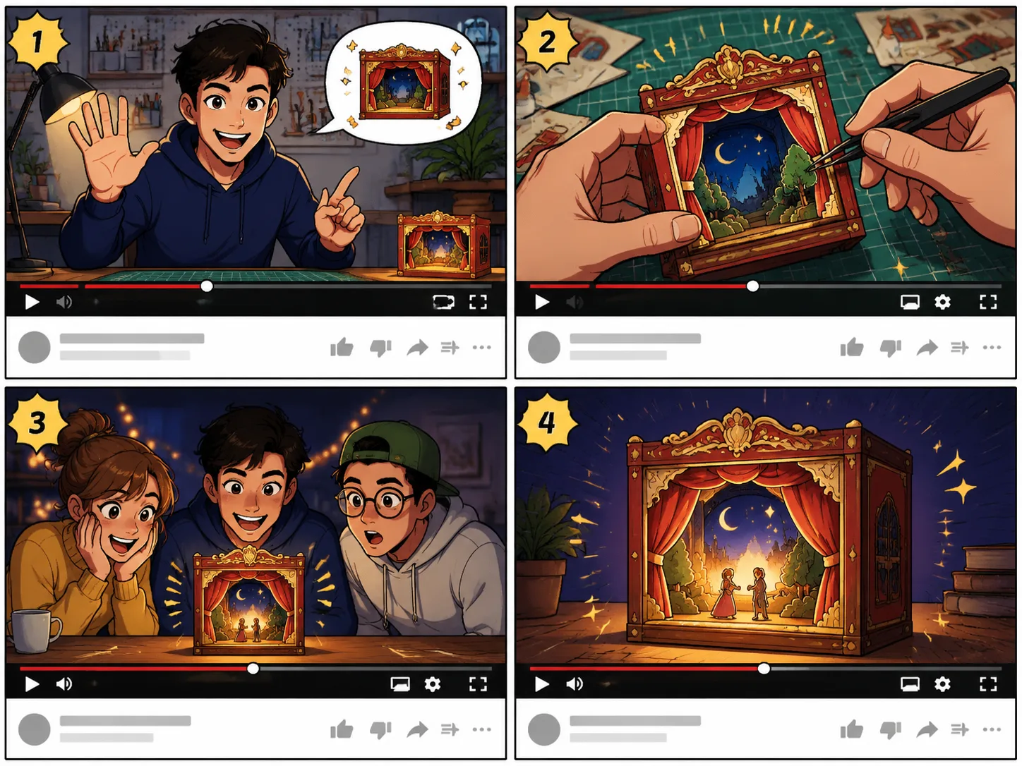 Video idea converted into a comic storyboard