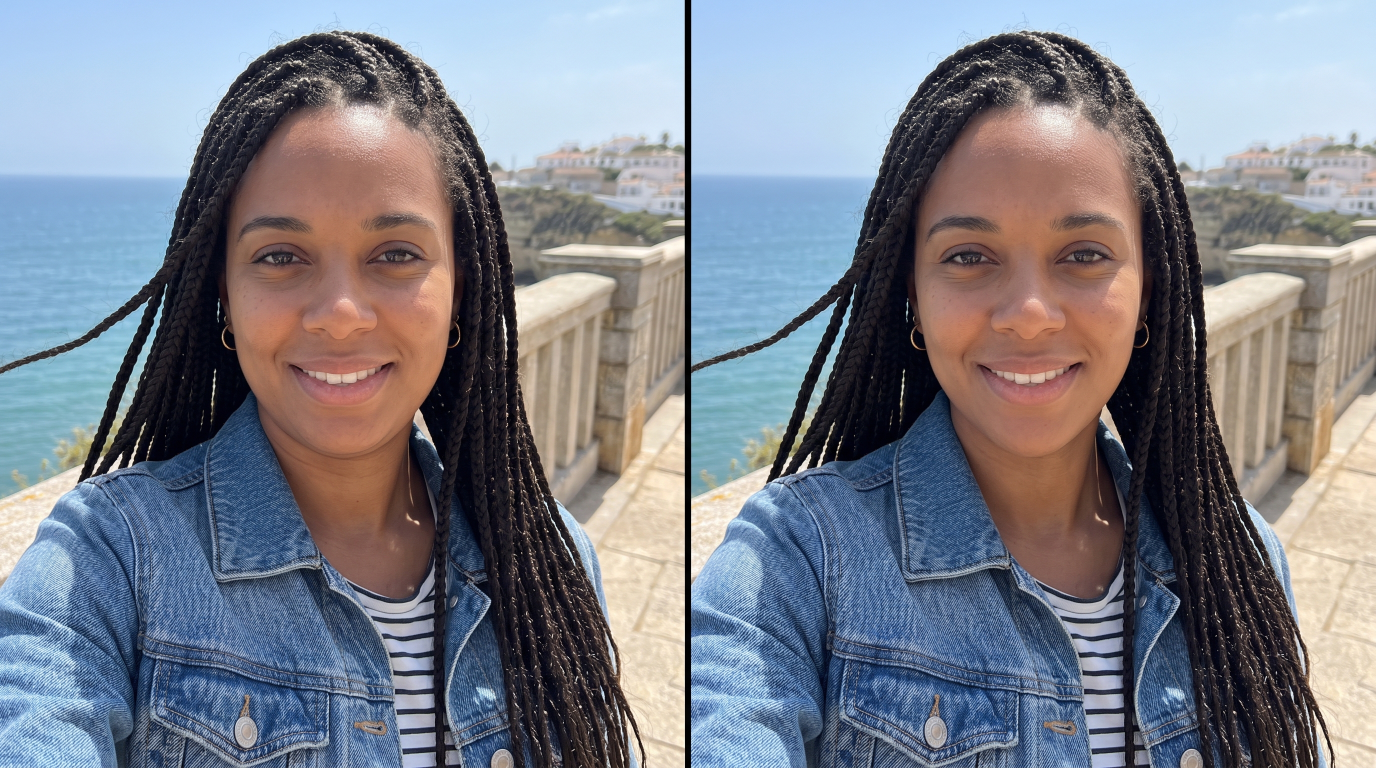 Fix double chin in photo caused by phone angle