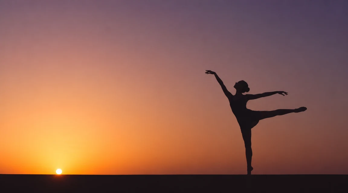 seedance 2.1 minimalist dancer silhouette with sunset gradient