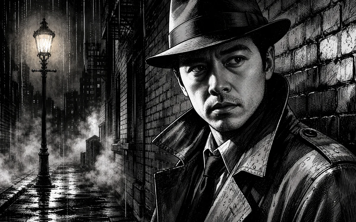 Noir Monochrome Comic Style Portraits
